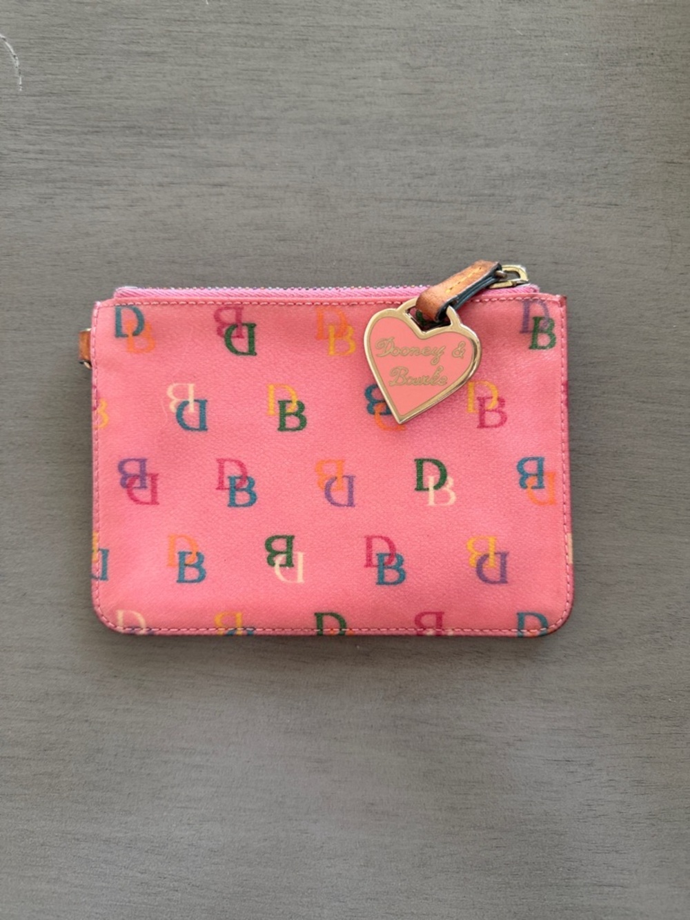 Dooney & Bourke Pink Multicolor Monogram Card Pouch